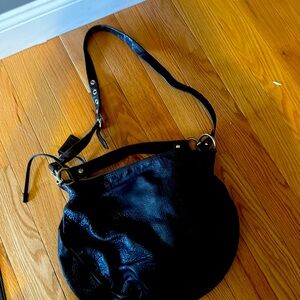 Black leather Coach bag.